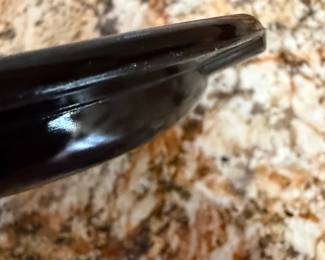 Vintage Las Vegas Hilton Black Glass Ashtray second image