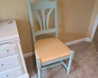 Light Blue Spindle Back Upholstered Dining Chair - Made in Italy