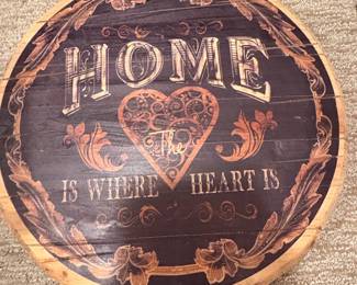 Home is Where the Heart Is Round Wood Sign
