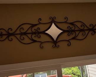 Wrought Iron Scroll Mirror Wall Decor