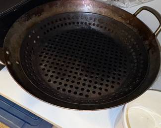 Deluxe Piece Carbon Steel Wok Set with Perforated Insert third image