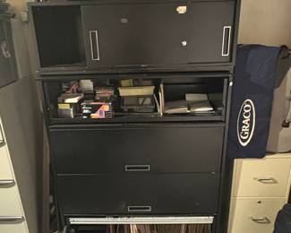 Black Metal Multi-Drawer Filing Cabinet
