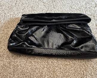 Lauren Merkin Black Patent Leather FoldOver Clutch