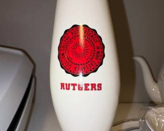 Rutgers University Ceramic Bud Vase with Gold Trim fourth image