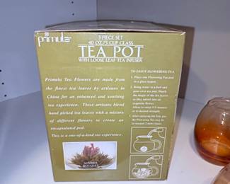Primula Flowering Tea Set oz Glass Tea Pot with Loose Leaf Tea Infuser and Bonus Tea Flower second image