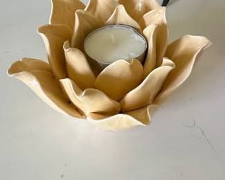 Ceramic Lotus Flower Tea Light Holder
