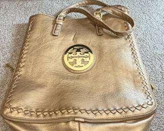 Faux Tory Burch Metallic Gold Tote Bag