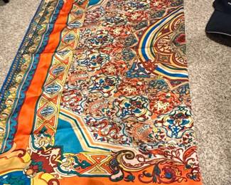 Viscose and Silk Blend Scarf with Ornate Pattern third image