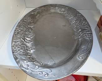 Vintage Wilton Armetale Pewter Plate with Grapevine Motif