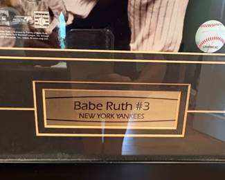 Babe Ruth New York Yankees Framed Photo Display with Baseball second image