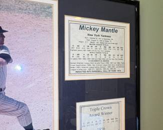 Mickey Mantle Framed Display with Triple Crown Award Winner Information second image