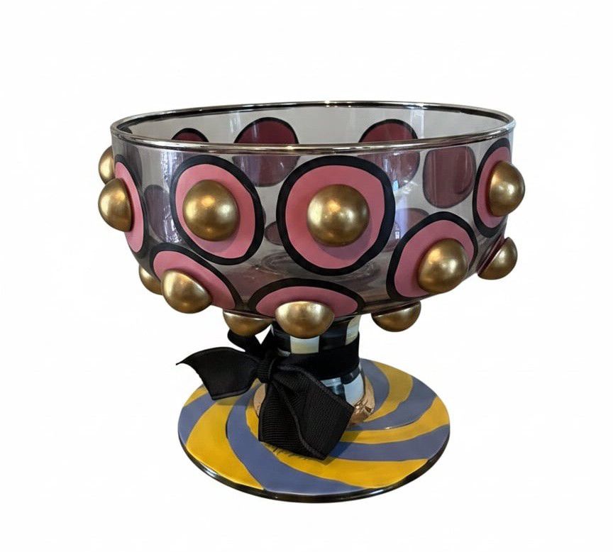 Mackenzie-Childs "Circus" Pedestal Bowl