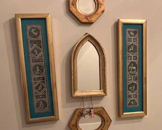 Gilt Framed Decorative Mirrors and Prints