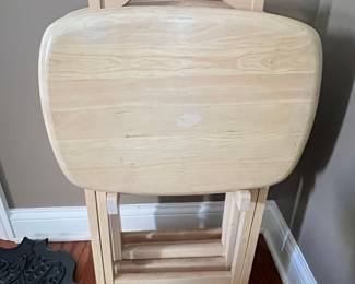 Light Wood Folding TV Tray Table