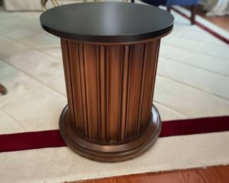 Fluted Column Pedestal Side Table