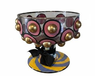 Mackenzie-Childs "Circus" Pedestal Bowl