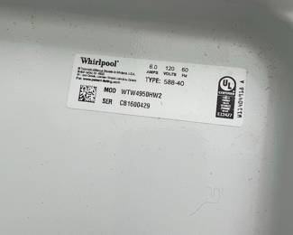 Whirlpool WTW4950HW2 Top Load Washer