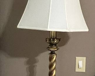 Stiffel Style Brass Twisted Column Table Lamp