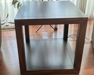 Dark Brown Wood End Table - Set of 2