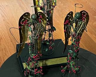 Wire Frame Angel Figurines with Berries