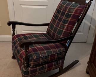 Sam Moore Plaid Upholstered Rocking Chair