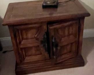 Spanish Mediterranean Style Walnut Nightstand