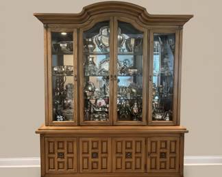 Vintage Thomasville Oak China Cabinet