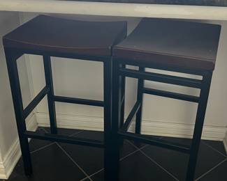 Industrial Style Saddle Bar Stools (Set of 2)