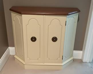 Corner Cabinet with Wood Top