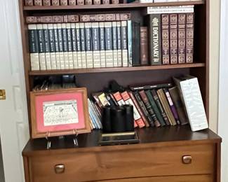 Mid-Century Modern Drexel Declaration Walnut Secretary Bookcase with Drawers