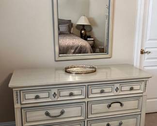 Dixie French Provincial Style Dresser and Mirror