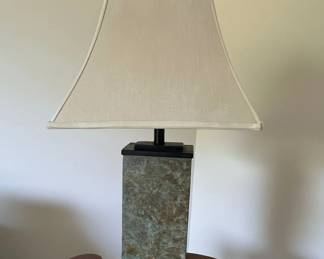 Slate and Hammered Copper Style Table Lamp