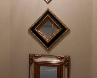 Set of Three Ornate Decorative Mirrors