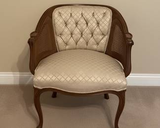 Louis XV Style Cane Back Barrel Chair