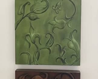 Tuscan Style Embossed Floral Wall Art Set