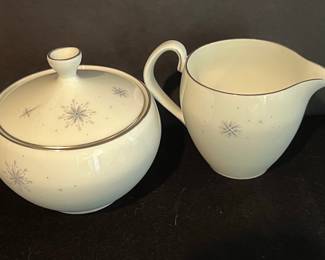 Royal Worcester Celeste Bone China Sugar Bowl and Creamer Set