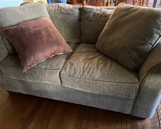 Gray/green loveseat