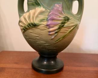 Marked Roseville pottery. Freesia blue.
