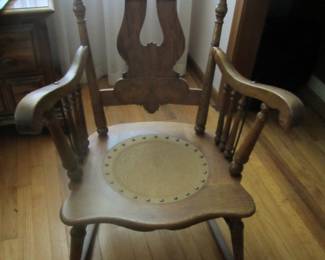 Unique Rocking Chair w/Decorative Bird Nesting Seat