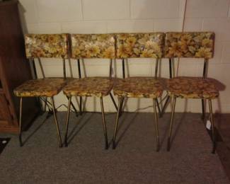 Mid-Century Floral "Yellow" Kitchen Chairs