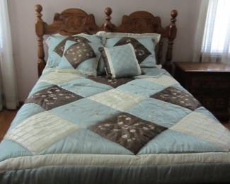American Drew Full Bed w/Mattress, Nightstand & Highboy Dresser