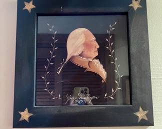 $65~ Folk Art George Washington Picture