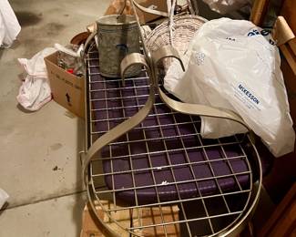 Hanging pot rack in garage