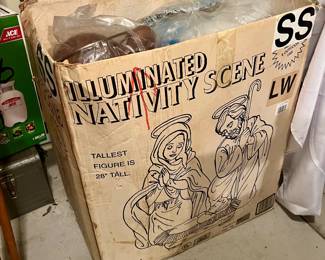 Blow mold nativity set in original box