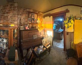 Armoires, very rare player piano, farm chic decor