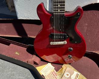 1959 GIBSON Les Paul Junior model in Cherry finish with P-90 pickups. ALSO, not pictured GIBSON 1957 GIBSON GA-5 Amplifier. (photos will be sent on request).