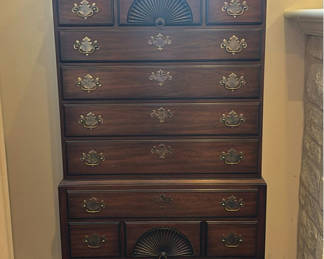 Lot 11: Wooden Highboy Chest of Drawers
