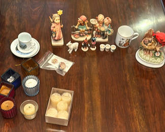 Lot 3: Assorted Decorative Figurines, Candles, and Drinkware