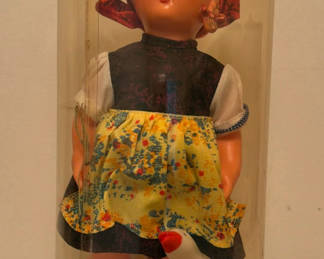 Lot 107: Goebel Doll Figurine With Goose in Clear Display Case