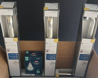 Lot 214: Glacier Bay 18-Inch Concealed Grab Bars and LED Light Bulb Packs